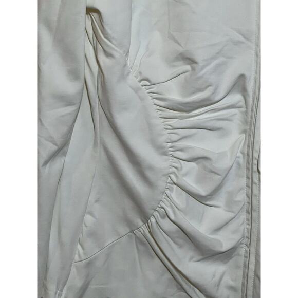 Anne Fontaine Ivory Activewear Ruched Long Sleeved Jacket Size 3 Small Paris - Picture 3 of 8